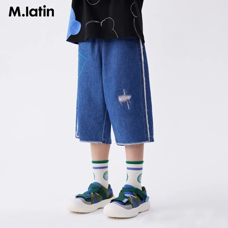 马拉丁童装直筒年夏新款牛仔经典百搭男童大童中裤