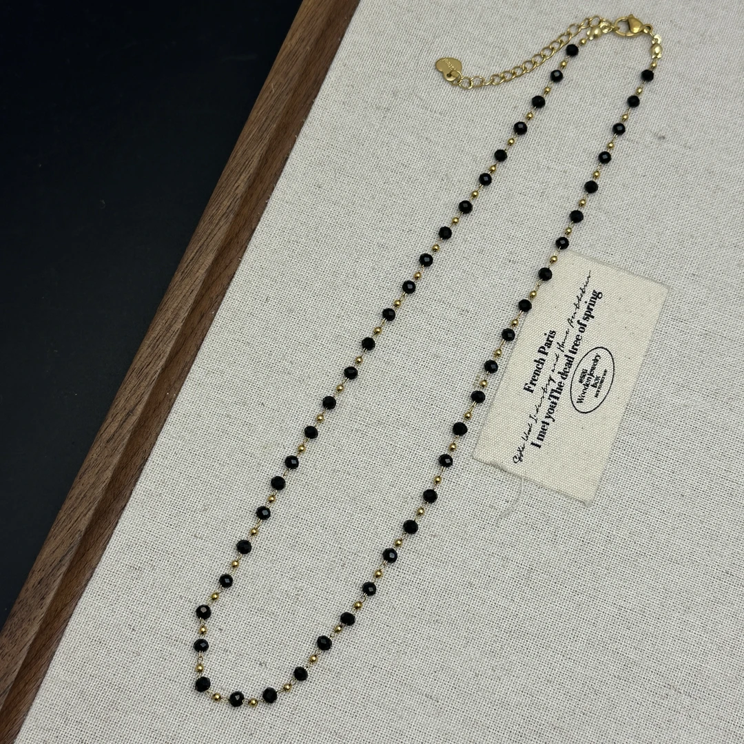 钛钢项链 2280【蕾丝黑尖】法式高级感蕾丝杨采钰同款叠戴女chocker