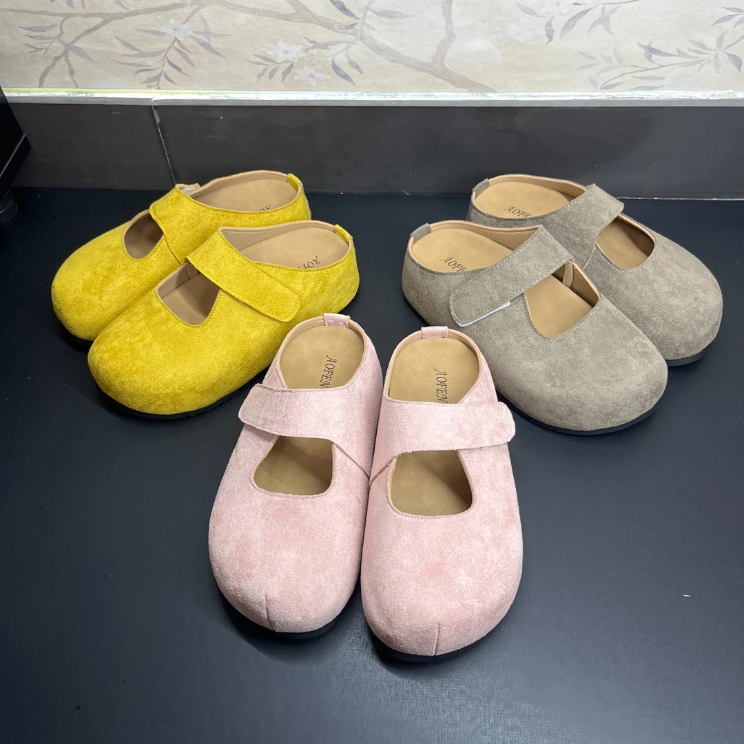 新款厚底爆款博肯女百搭时尚休闲软底懒人一脚蹬包头拖鞋潮流女款