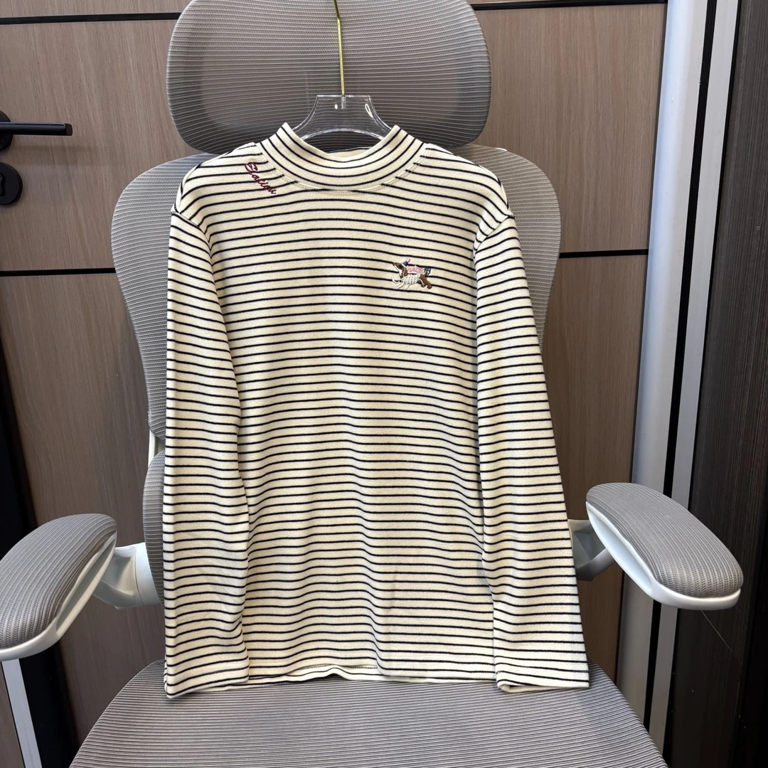 冬款韩范条纹卡通刺绣绒面女童打底衫 F289 289 K