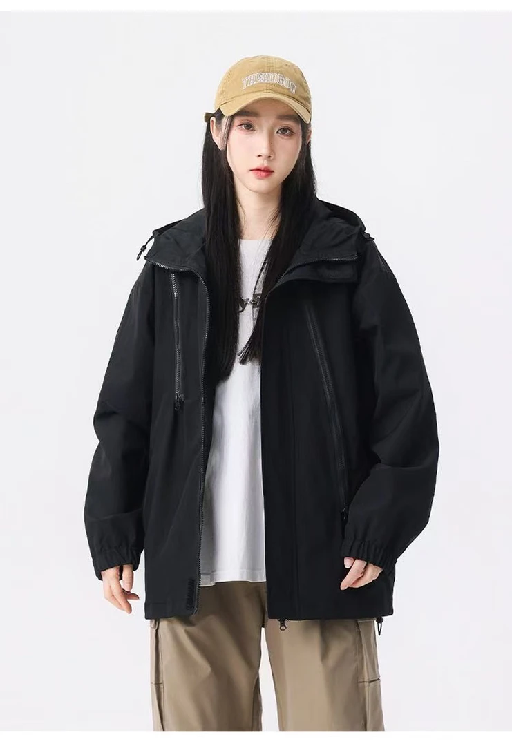 珍姐家胸前两个大拉链冲锋衣外套9009货号