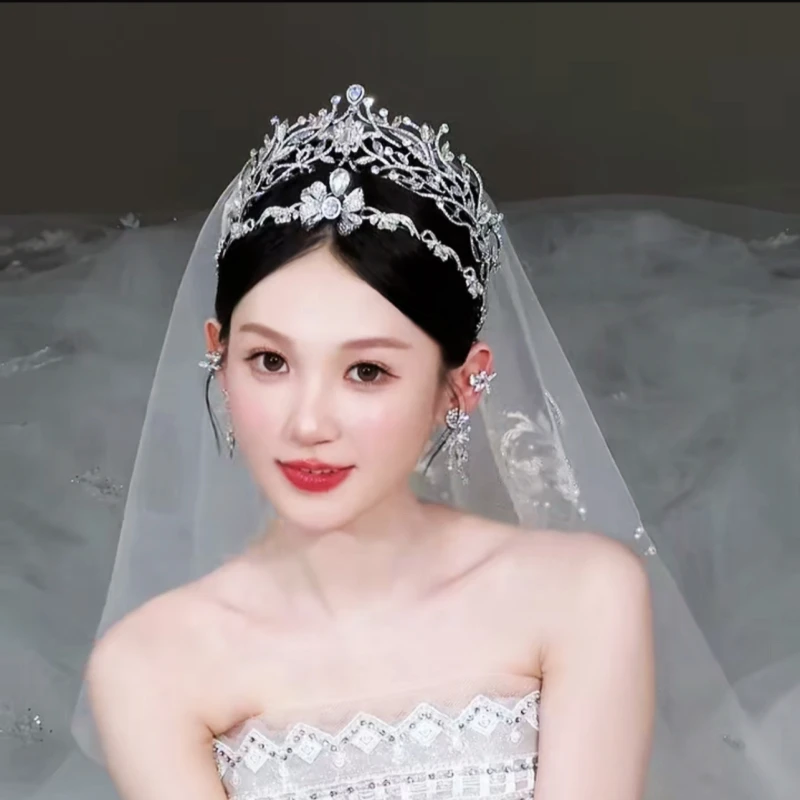 合金仿水晶婚庆饰品 17409新款双层可拆卸公主风百搭韩式