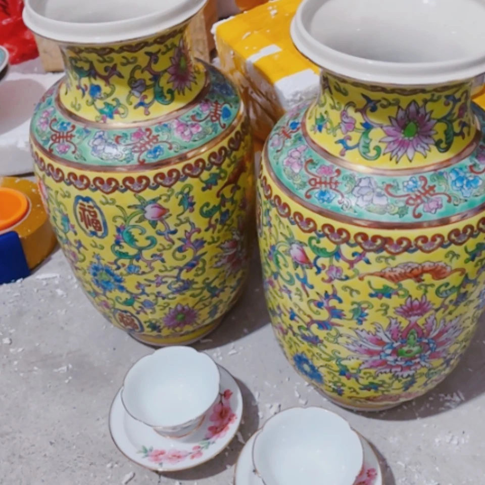 【闪购商品】紫砂茶盘摘****行花瓶．1对