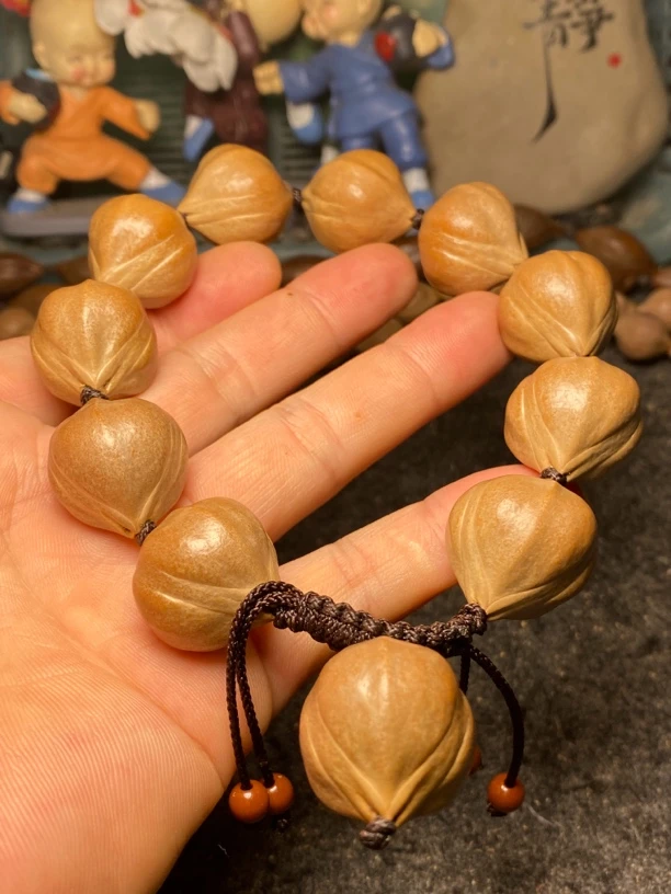 橄榄核蒜头核2.1正圆原皮短圆手持素串手串铁核