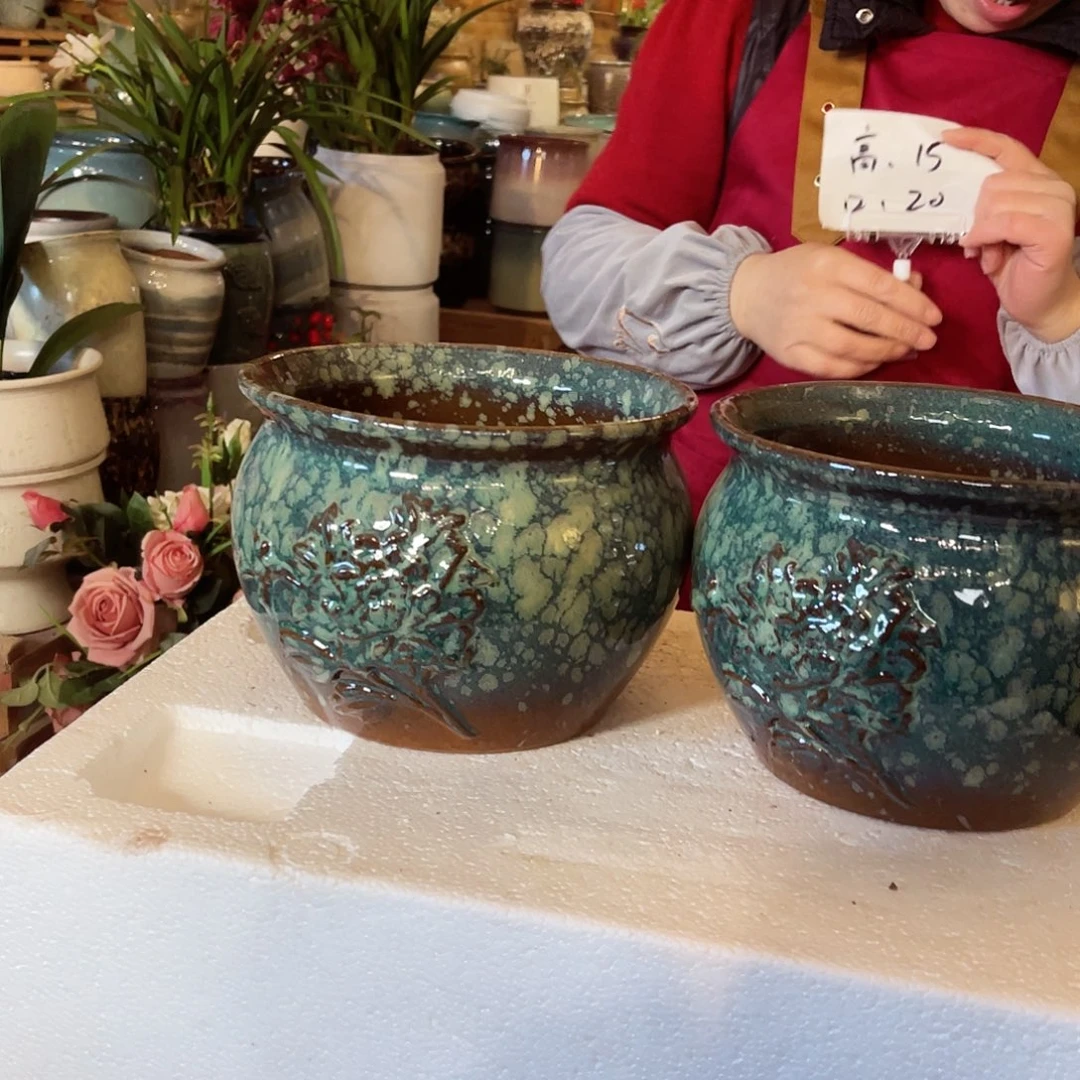 紫砂花盆高度15口径20