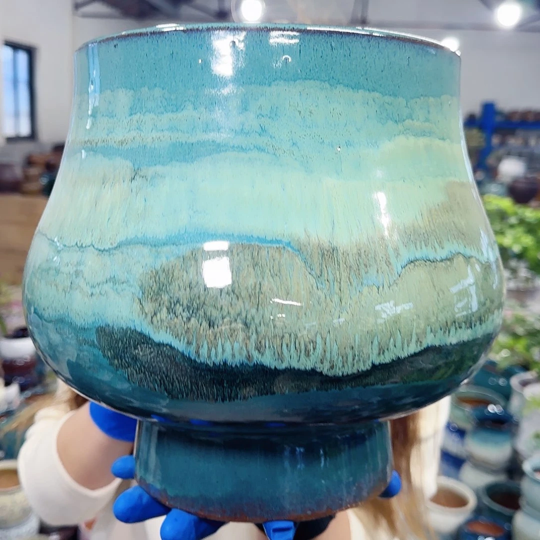 紫砂花盆高25口22