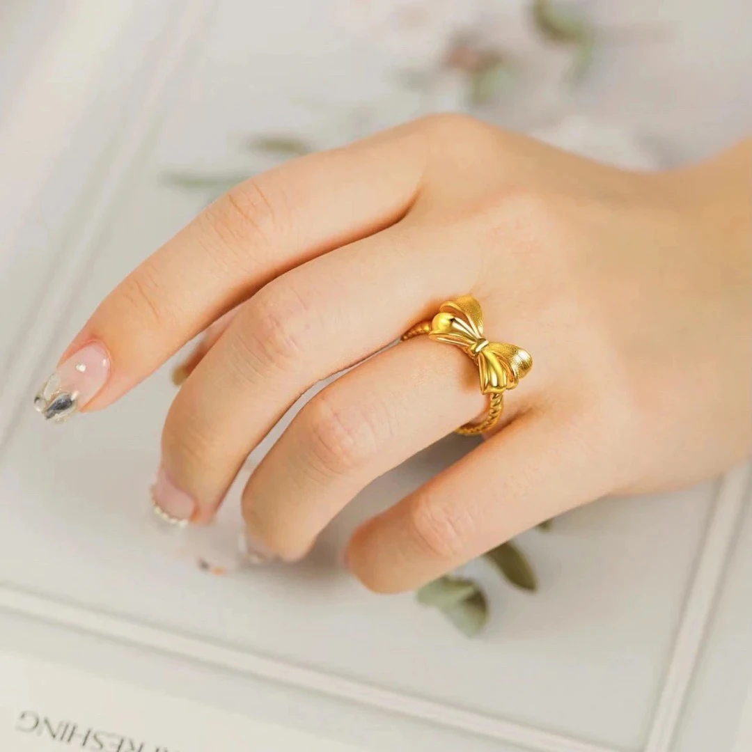 精品蝴蝶结戒指指环