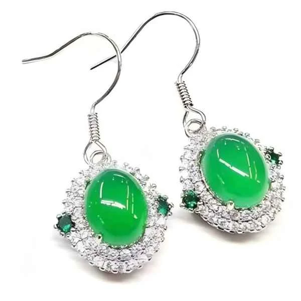 【现货现发】轻奢时尚精致百搭绿色耳环女ZD0483