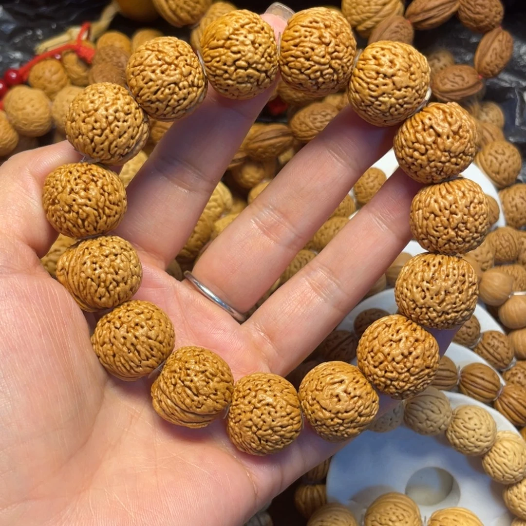 桃木桃核手串19+龙鳞凤尾