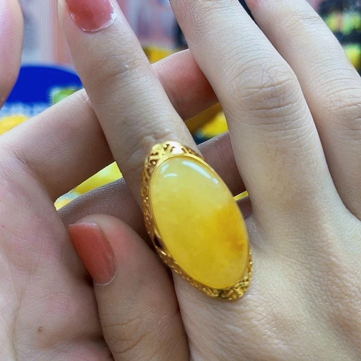 未镶嵌琥珀戒指戒指