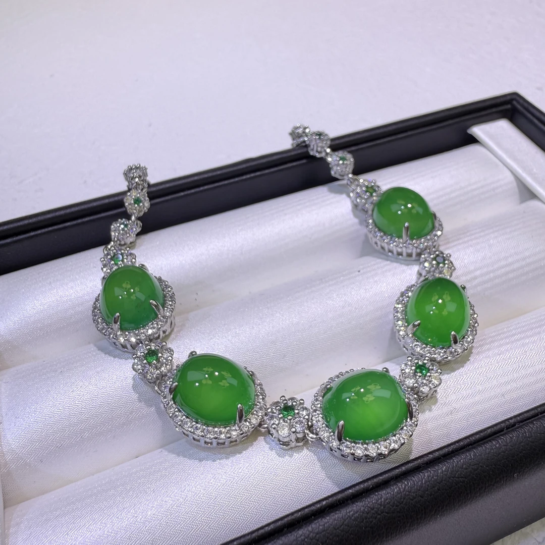 铜合金锆石手链 SL6012-冰透祖绿手链时尚欧美