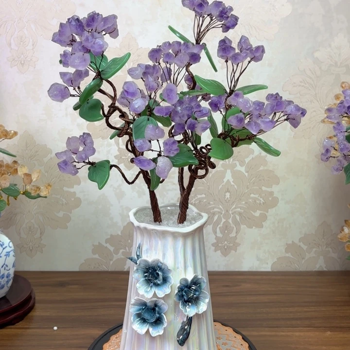 陶瓷天然紫水晶摆件