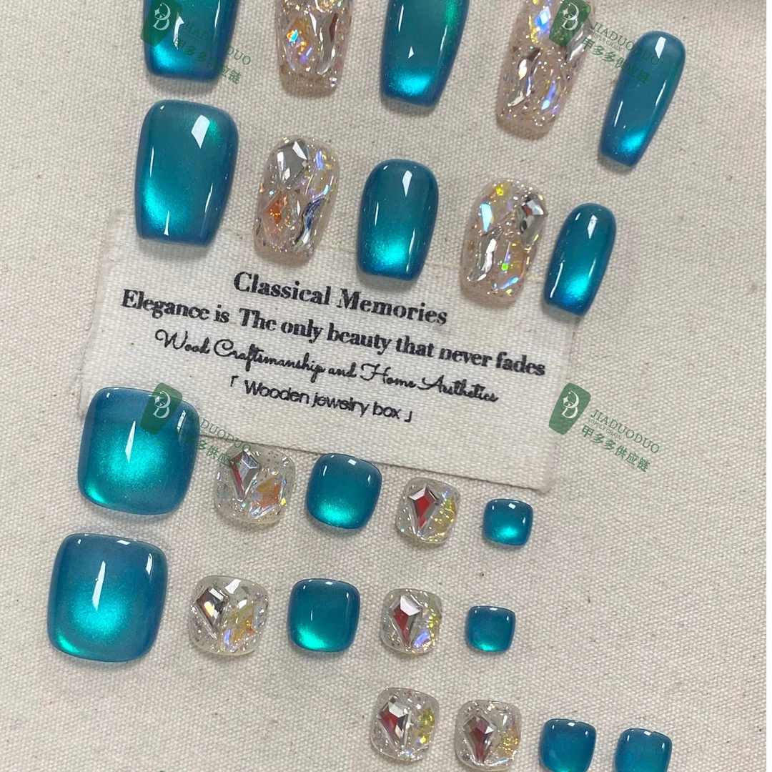 夏季必备 显白【深海-脚趾】纯手工穿戴甲美甲（送工具包）高级感新款