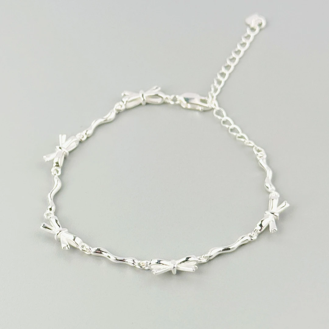 925银手链 波光蝴蝶结手链·纯银·熹棠气质纯银时尚百搭