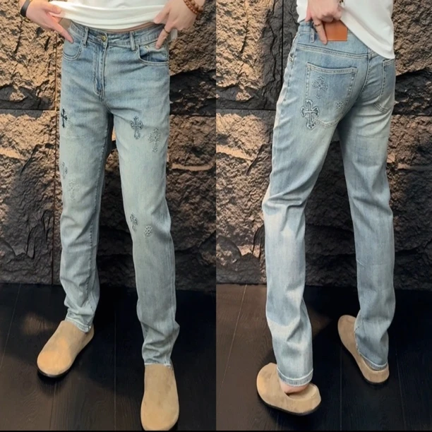 新款男士时尚小筒牛仔裤96072
