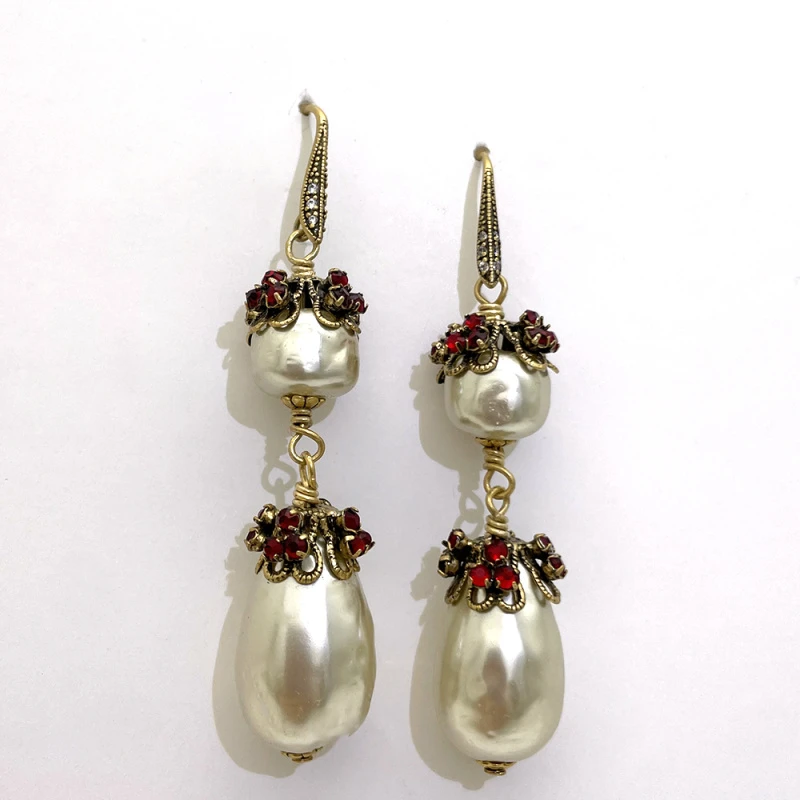 铜合金树脂耳饰 铜合金耳饰ZA138 巴洛克高级感耳饰