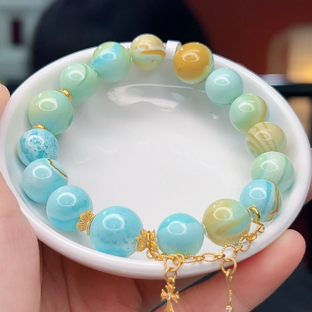 绿松石18K金镶嵌珠宝奇石