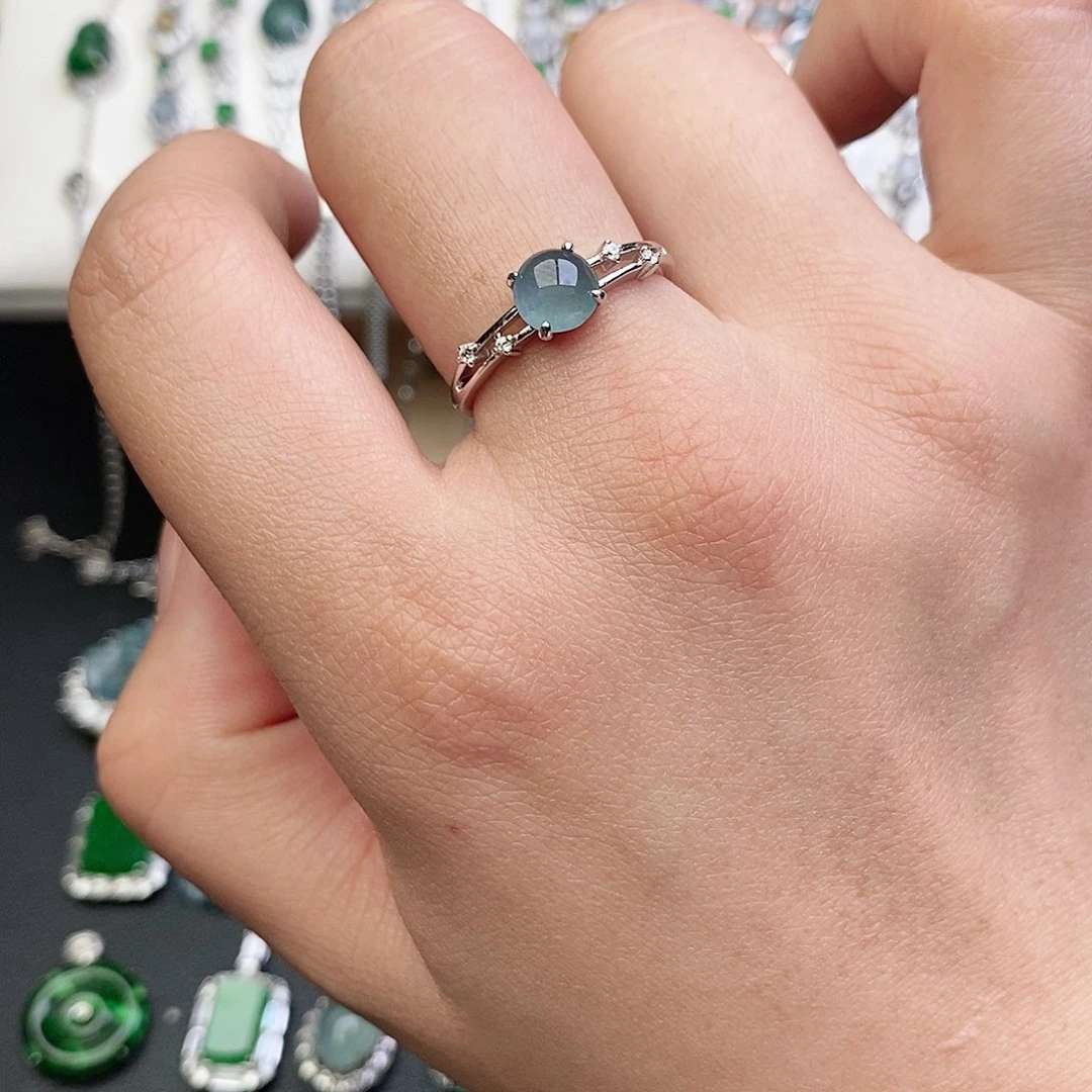翡翠银S925镶嵌戒指
