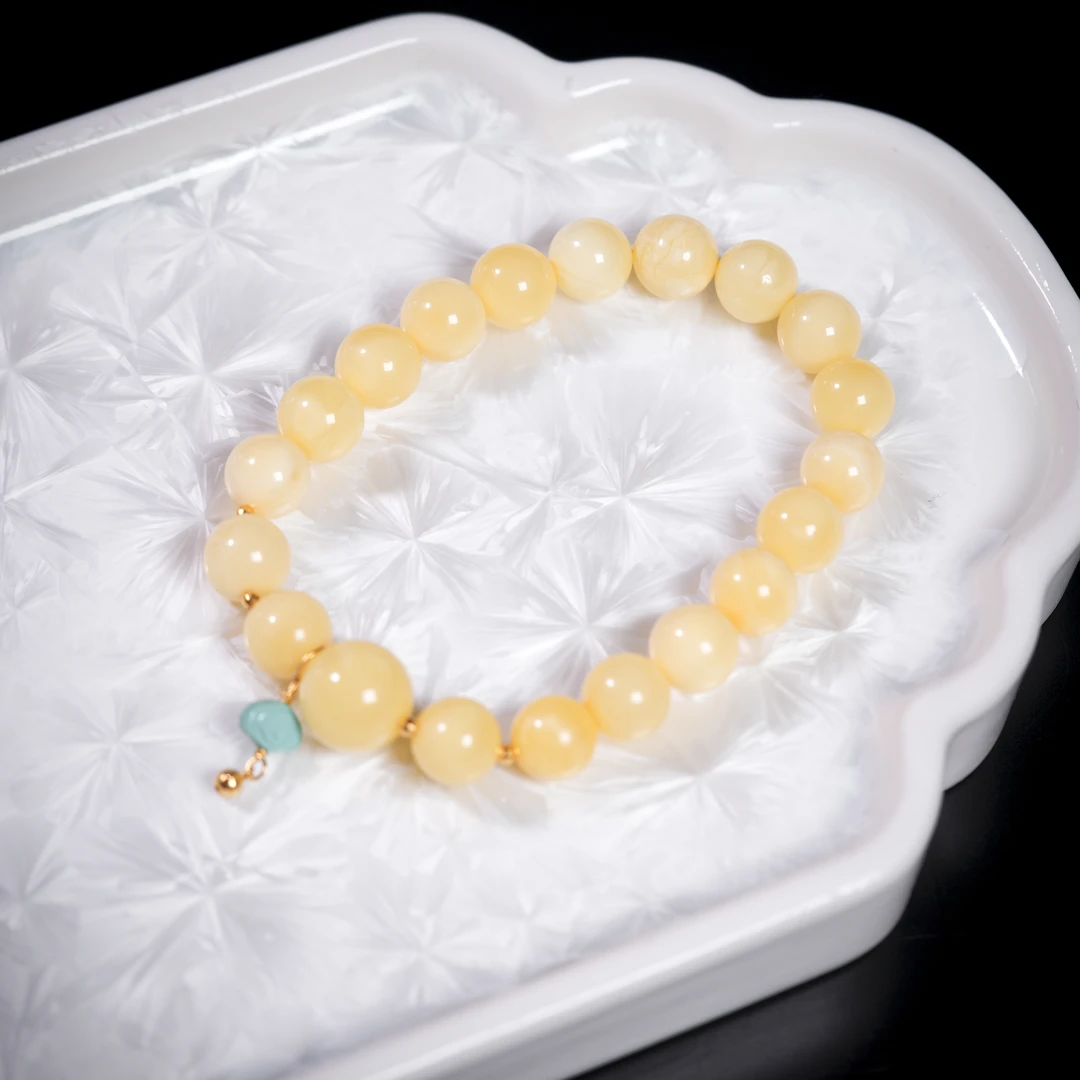【诗蓉】思悦·精品蜜蜡18K金手串AS1759珠径约8mm