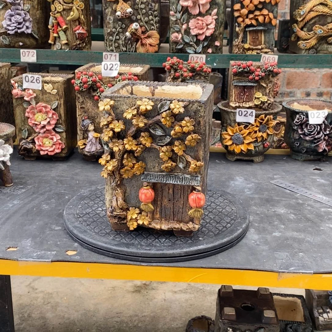 红陶青藤花器多肉花盆