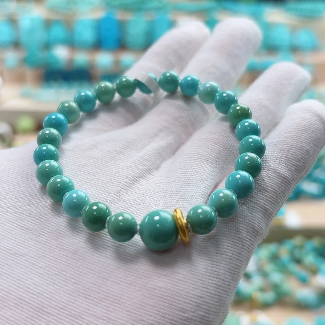 绿松石18K金镶嵌珠宝奇石