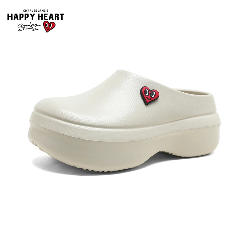 查尔斯桃心厚底包头情侣款休闲透气软底居家耐磨洞洞鞋