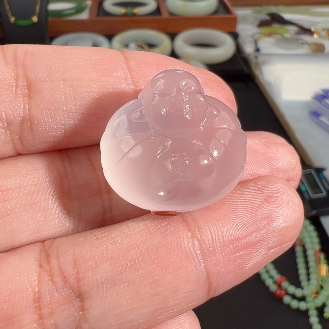 南红玛瑙未镶嵌颈饰原矿南红荧光抱抱佛