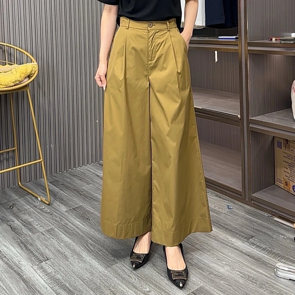 夏季薄款高腰阔腿裤韩系直筒休闲裤宽松垂感返潮复古显瘦女裤