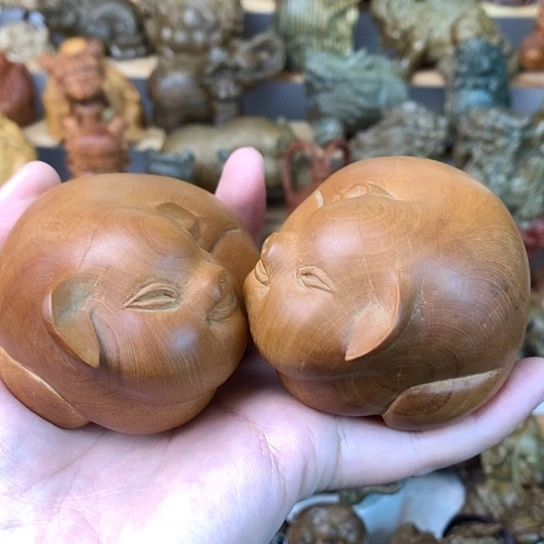 花梨木类二*小叶黄杨木猪一对