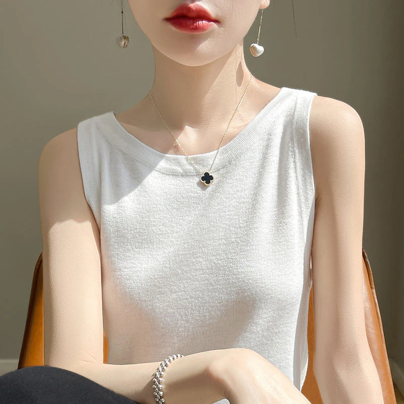 圆领吊带背心女内搭夏季针织衫薄款2025新款修身打底上衣百搭显瘦