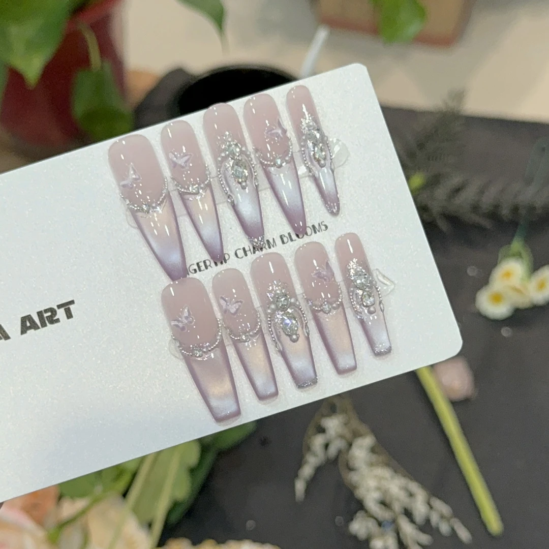 【紫色城堡】新款高级感轻奢纯手工可拆卸重复佩戴穿戴甲