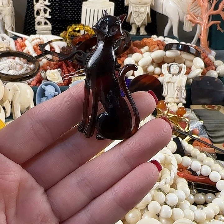 琉璃纯铜合金帽胸针