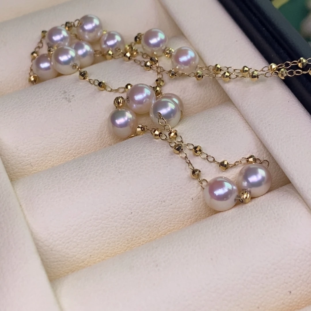 颈饰18K金镶嵌海水珍珠