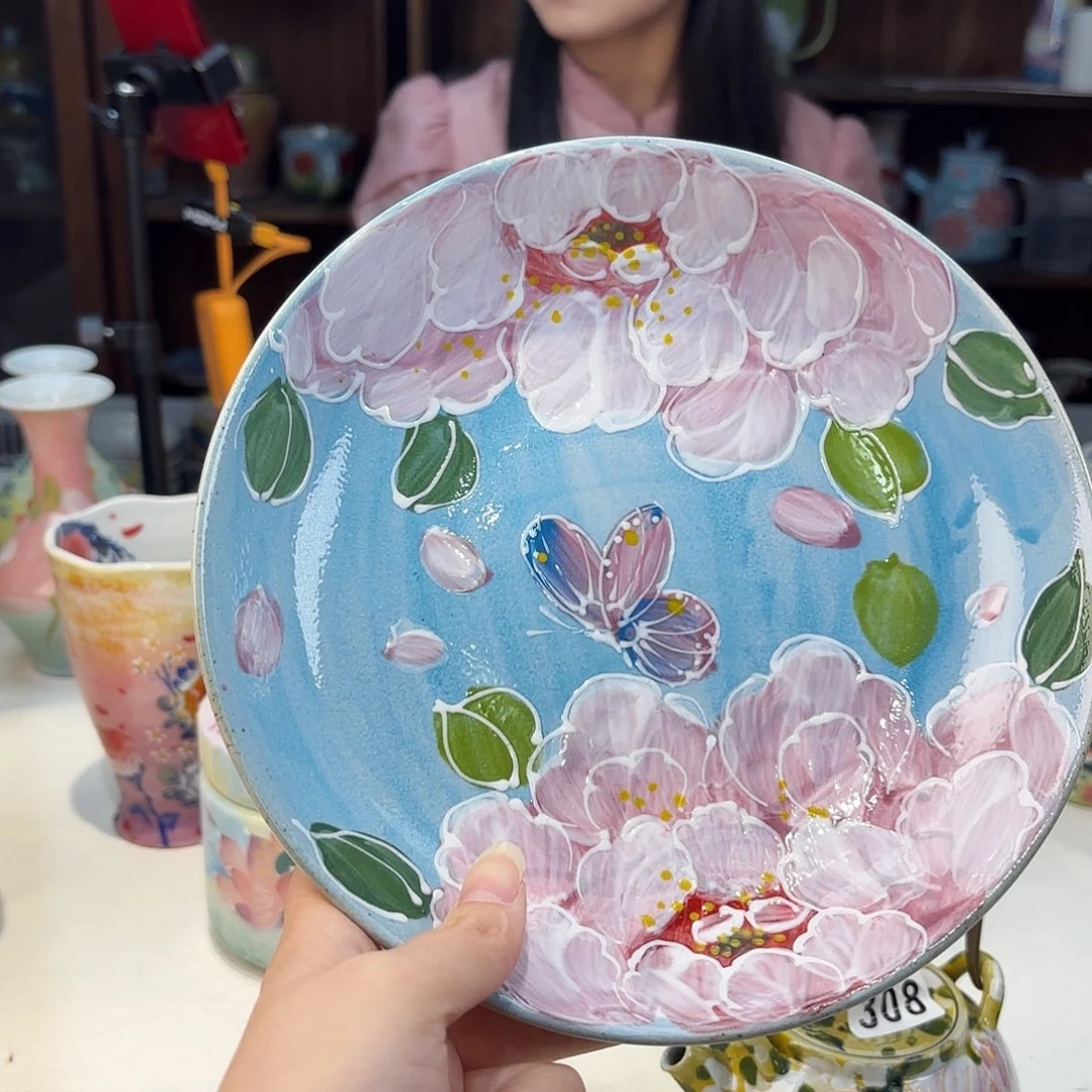 瓷片景德镇手绘高温釉下彩陶瓷茶具