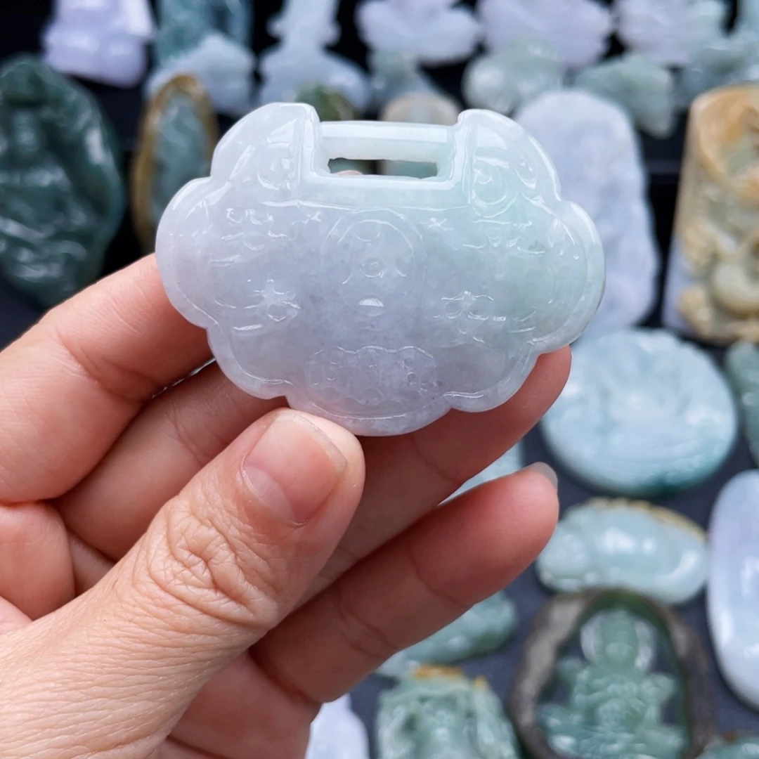 翡翠未镶嵌颈饰缅甸翡翠A货挂件