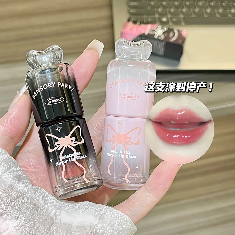 感官派对蝶漾柔蜜镜面唇釉跨境不易沾杯水润易上色嘟嘟唇学生显白