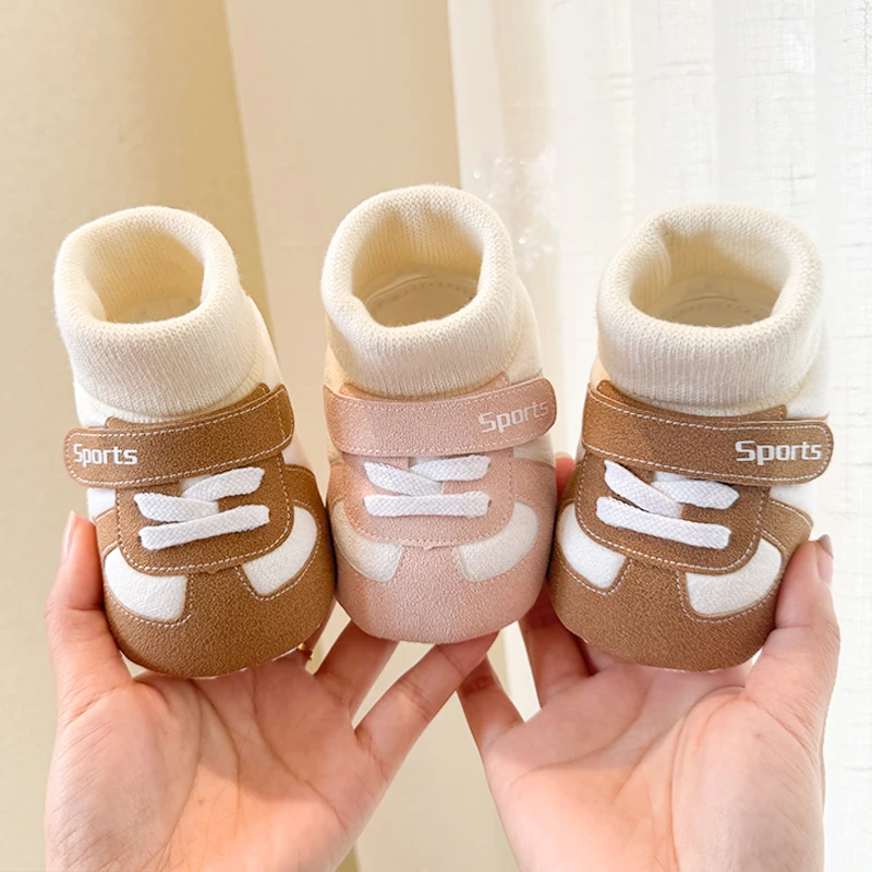 春秋季婴儿软底步前鞋袜0-6个月男女宝宝3-9-12个月防滑不掉鞋冬