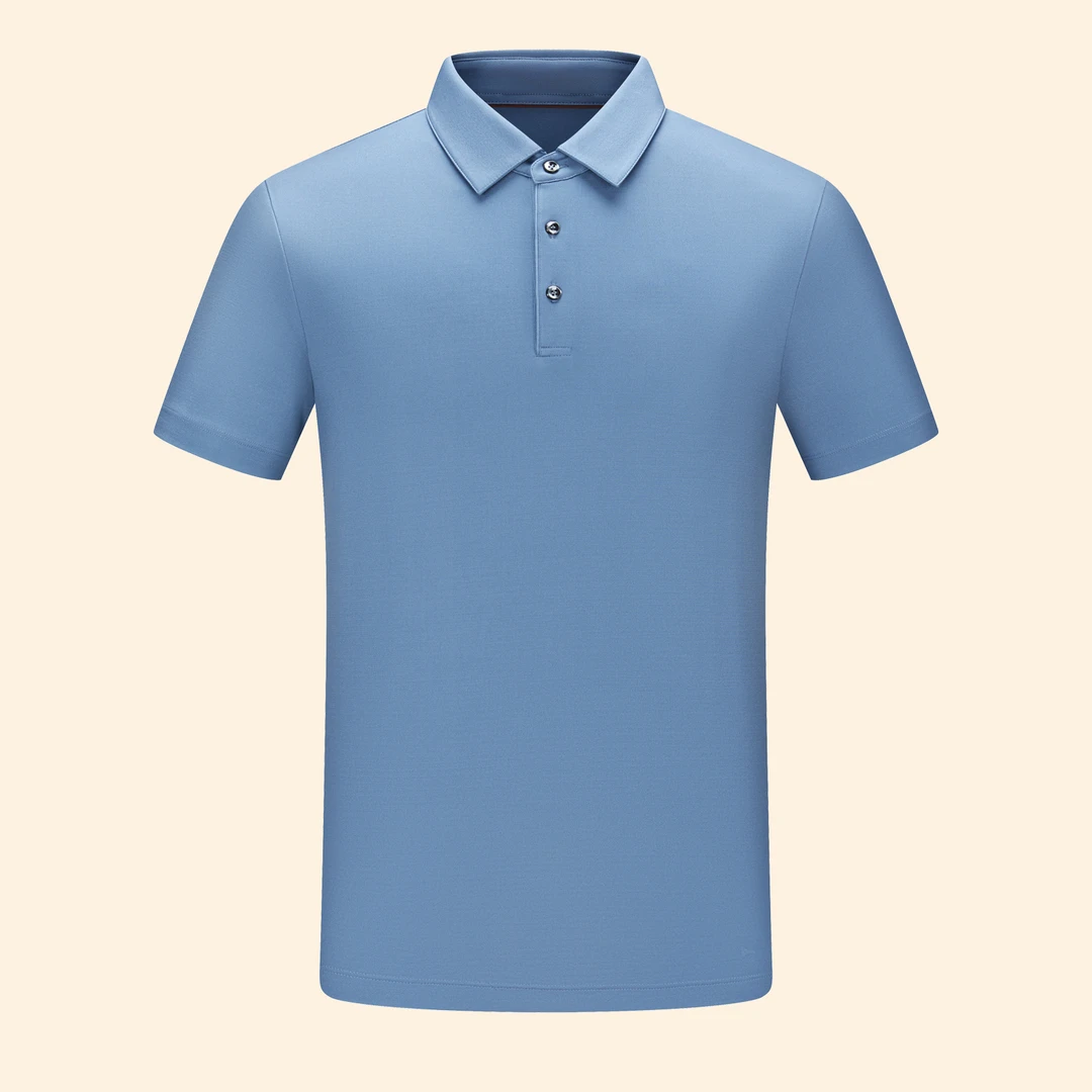 凉爽一夏 100%桑蚕丝男士薄款商务纯色短袖翻领Polo衫21DCS015