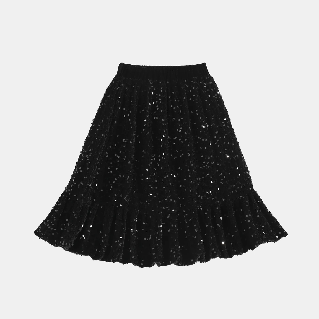 春秋季女大童半身裙时尚百搭亮片半裙-YHW393