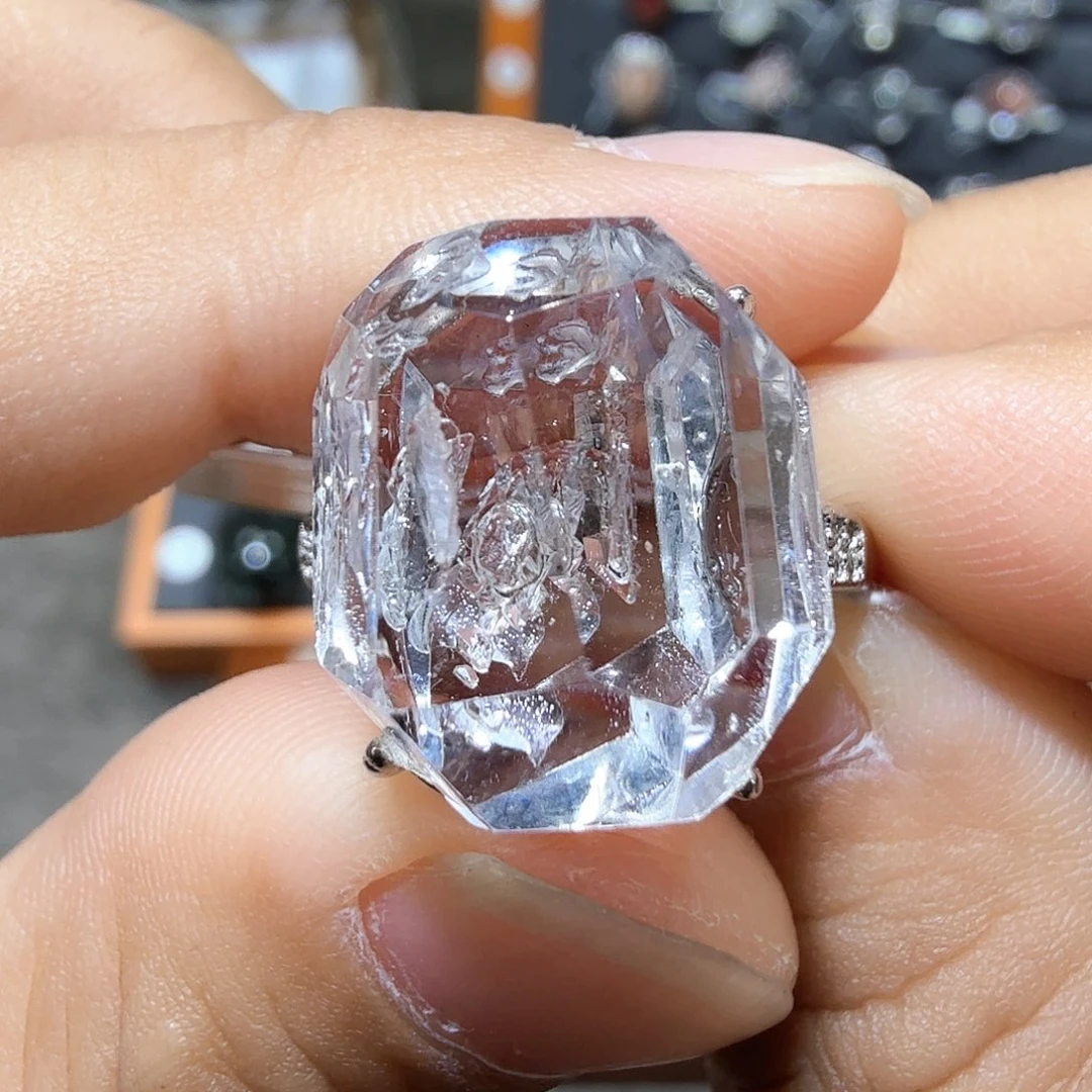 水晶银S925镶嵌水晶艾*S925银镶水晶水晶水晶