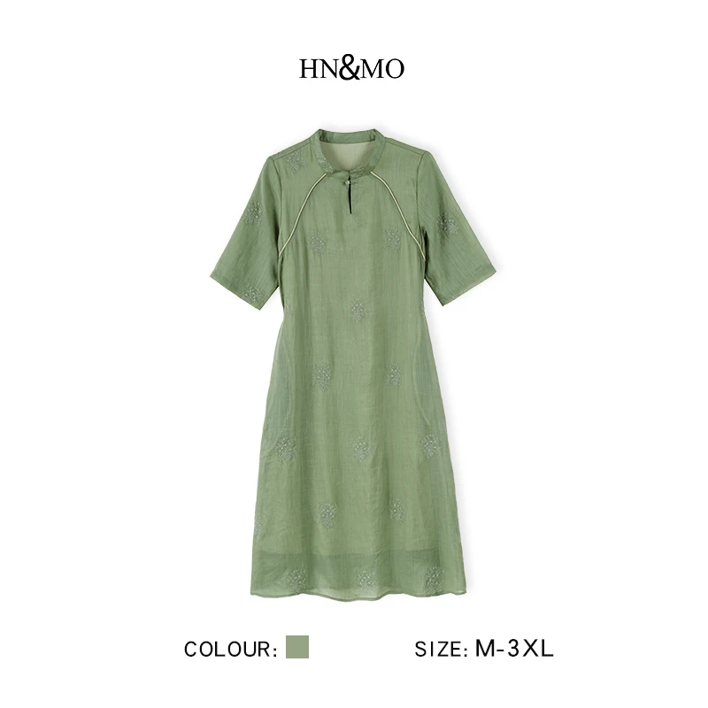 KA69627国风改良旗袍苎麻新款时尚轻薄透气连衣裙