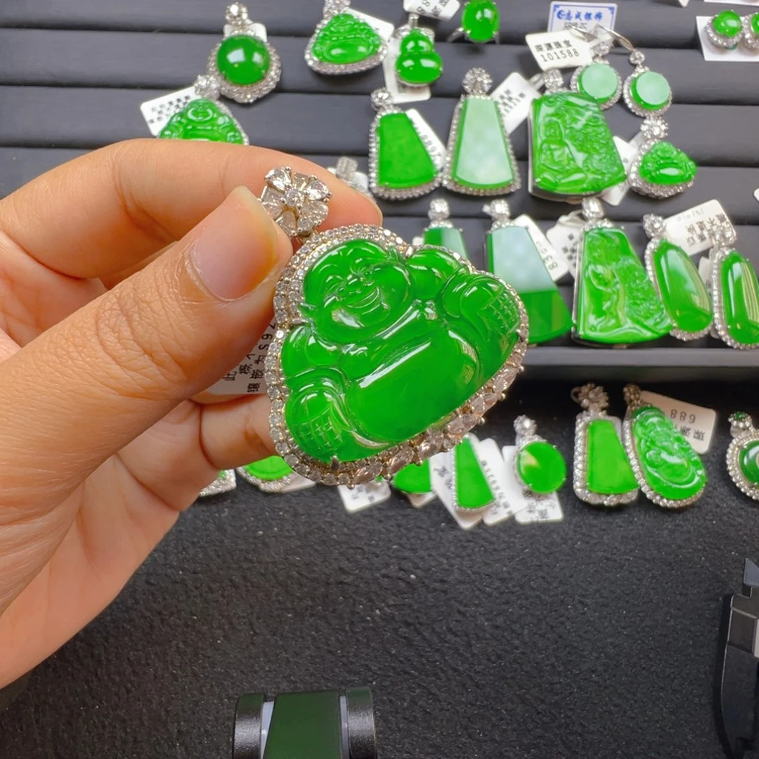 翡翠银S925镶嵌颈饰