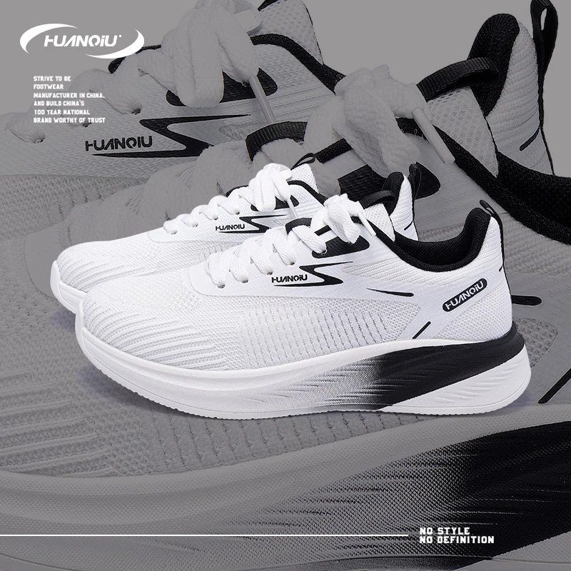 HUANQIU/环球厚底透气网面男鞋2025夏季新款软底减震轻便运动休闲