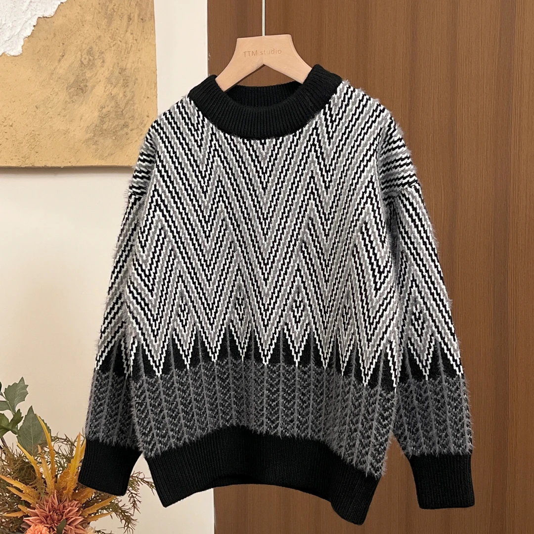 【现货】男女童2024年新款潮流炸街高级感加厚毛衣韩版中大童