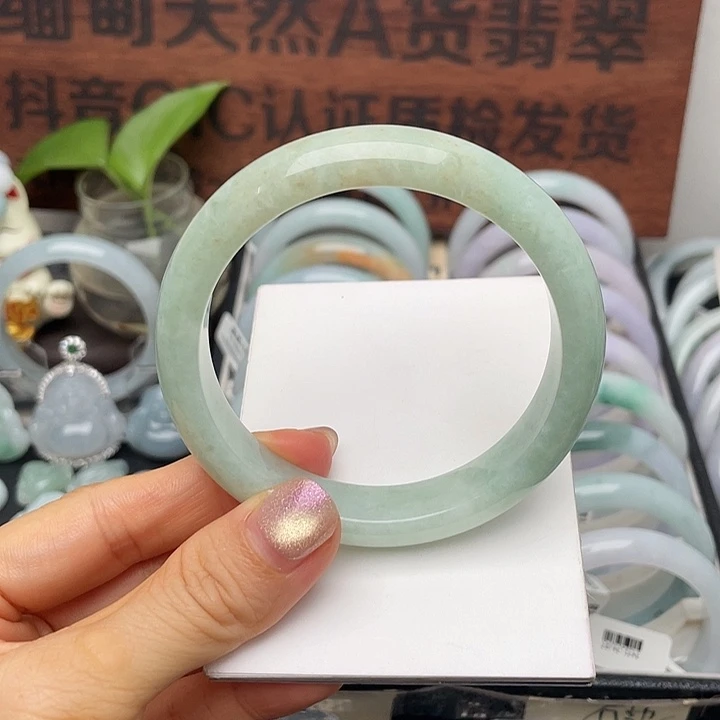 翡翠未镶嵌手镯59正圈