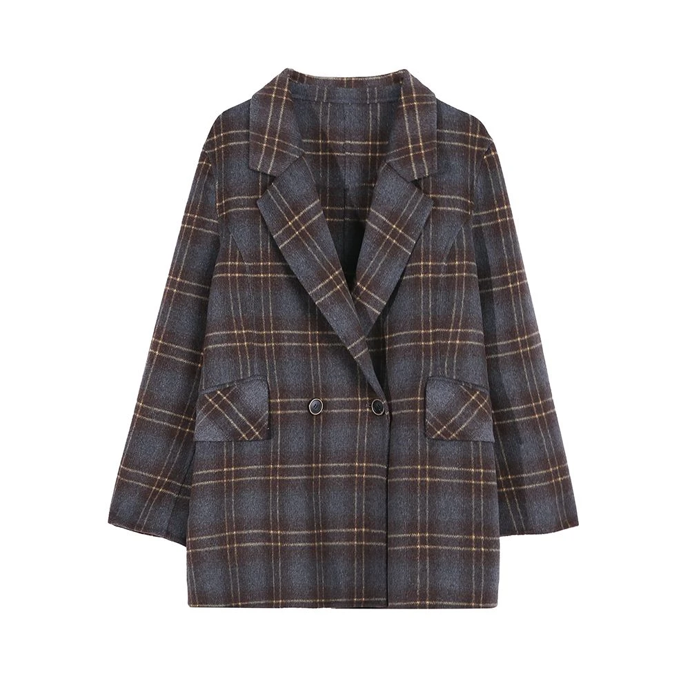 【珀嫚服饰】短外套气质时尚休闲经典格子设计师格纹24-035-252564