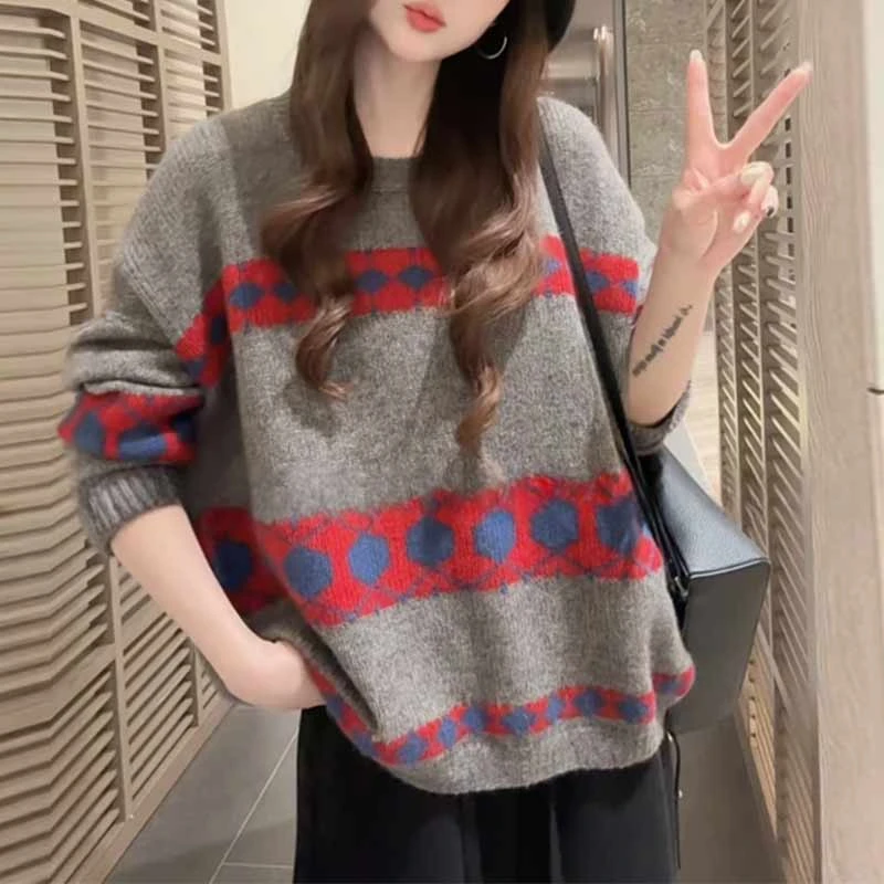 韩版洋气休闲风毛衣女2025年秋季新款时尚百搭设计感显瘦百搭毛衣