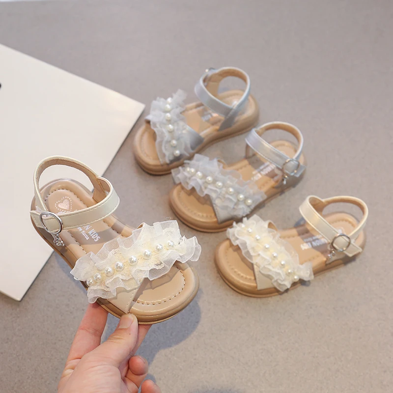 女童凉鞋2025夏季新款儿童芭蕾风公主鞋子洋气软底女孩宝宝鞋夏款
