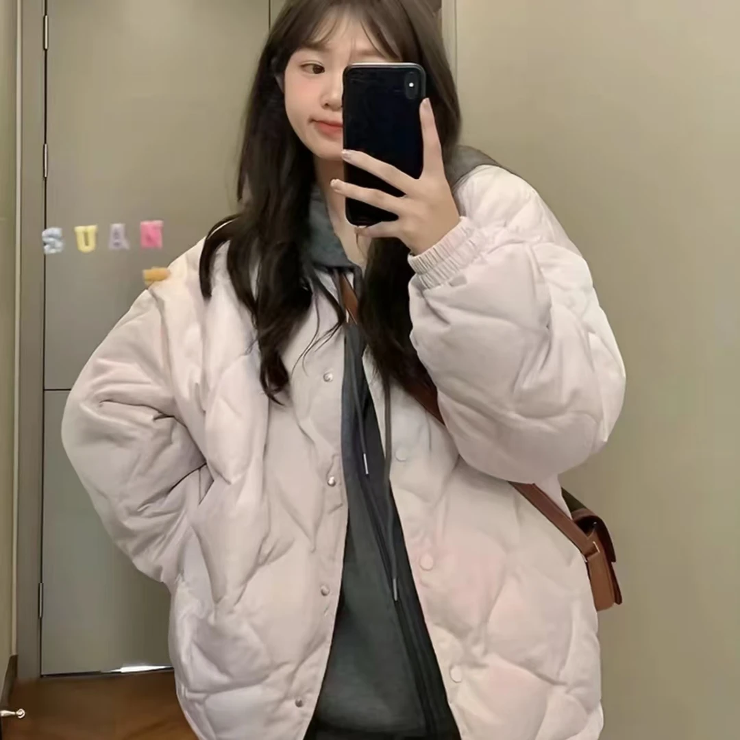 2025新款菱格棉衣棉服女宽松小个子棉袄韩版超好看学生夹棉外套w