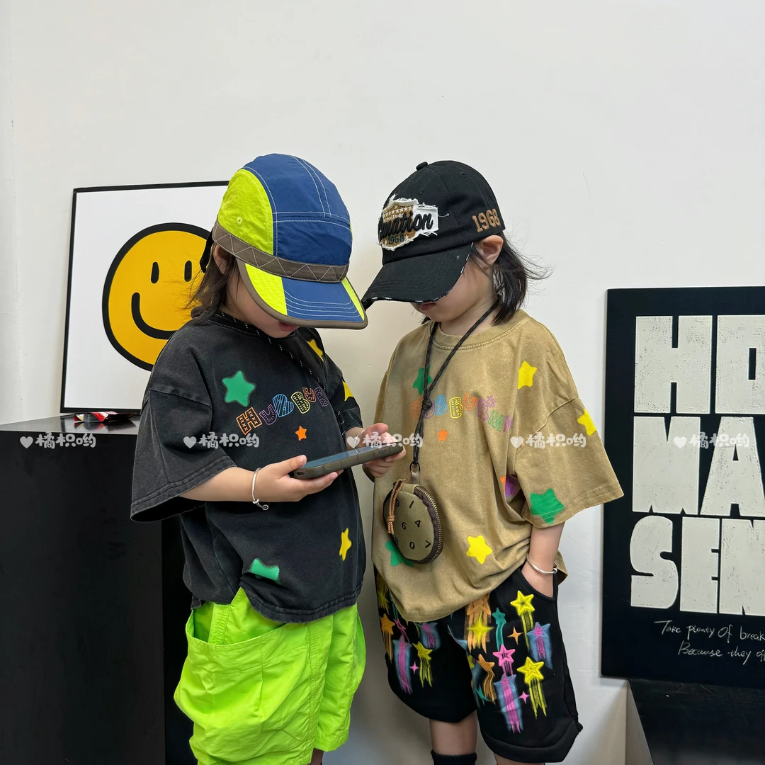 【橘枳哟】炒色星星潮短袖T恤